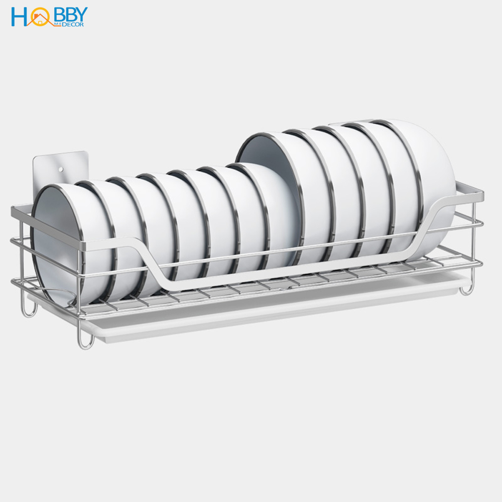 Kệ đựng chén dán tường nhà bếp Hobby Home Decor KCH Inox 304 không rỉ, kèm keo dán siêu dính