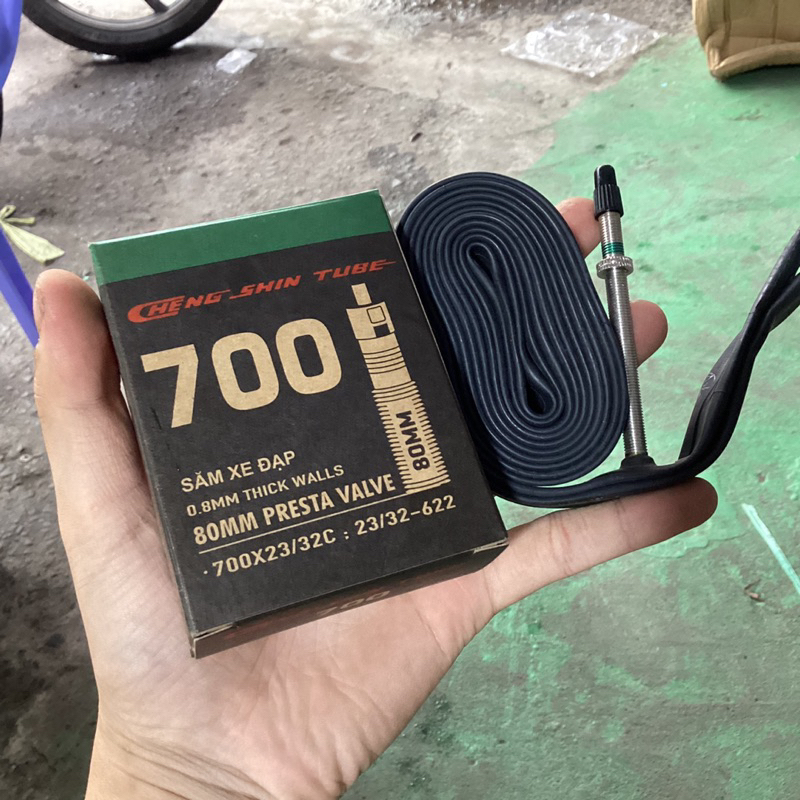 Ruột (Săm) Xe Đạp Cheng Shin 700x23/32 - Van Pháp (FV) siêu dài 80mm cho vành cao
