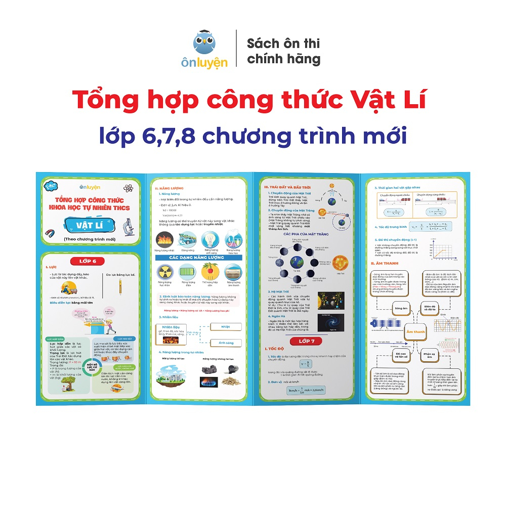 Ảnh Tờ công thức Lí lớp 6,7,8 chương trình mới, dùng cho cả 3 bộ sách Kết nối, Chân trời, Cánh diều - Nhà sách Ôn luyện 1