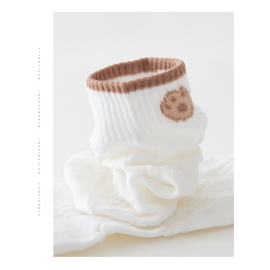 Set 5 đôi tất cổ ngắn nữ, vớ nữ hoạt tiết thỏ gấu chất vải cotton co giãn bốn chiều thoáng khí