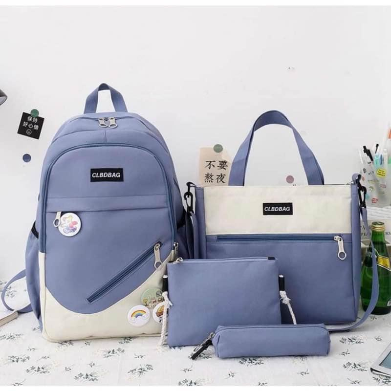 Balo set 4 món đi học thời trang - CLBD khóa chéo
