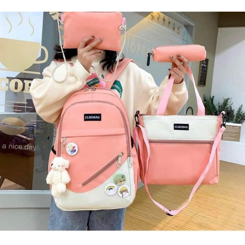 Balo set 4 món đi học thời trang - CLBD khóa chéo