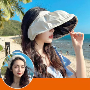 Nón Lưỡi Trai Hở Chóp Che Nắng Kèm Băng Đô Hình Vỏ Sò Cho Nữ
