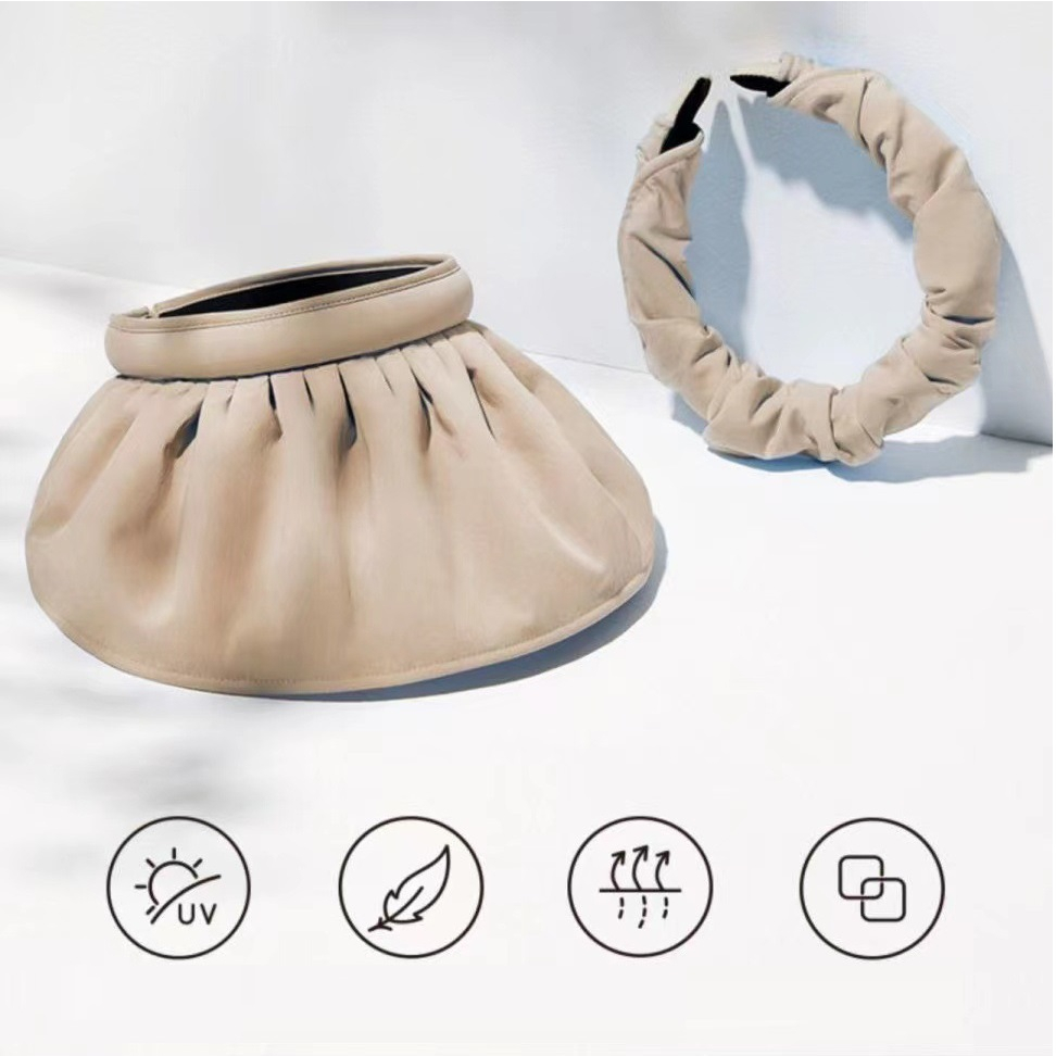 Nón Lưỡi Trai Hở Chóp Che Nắng Kèm Băng Đô Hình Vỏ Sò Cho Nữ