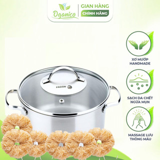 Cây rửa vệ sinh xoong nồi, chén bát đa năng xơ mướp tự nhiên handmade OGANICO