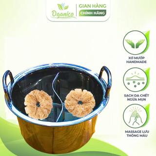 Cây rửa vệ sinh xoong nồi, chén bát đa năng xơ mướp tự nhiên handmade OGANICO