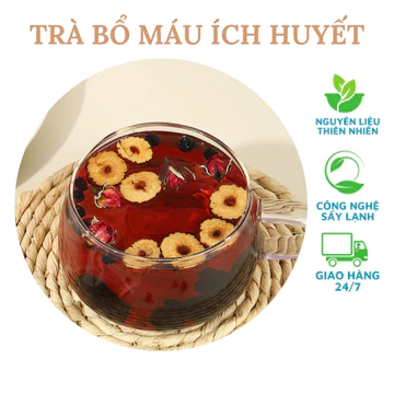 Combo 5 gói dùng thử - trà bổ máu ích huyết lục vị (hắc kỷ tử, kỷ tử, dâu tằm, táo đỏ, nụ hồng, nụ nhài)