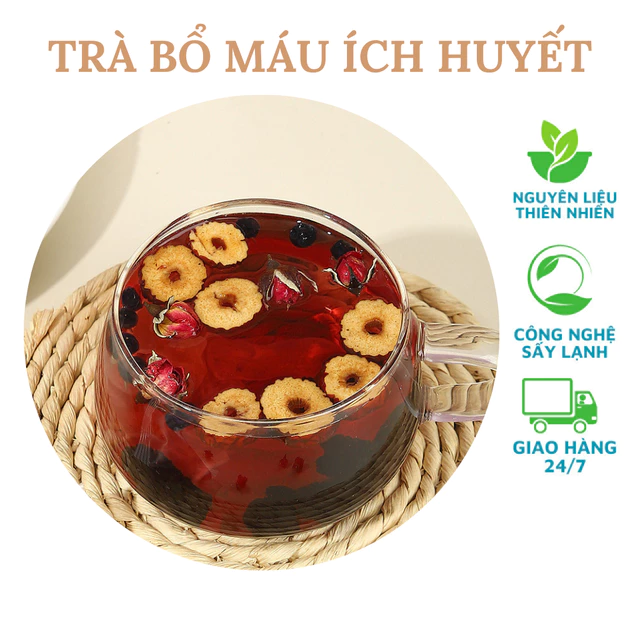 Combo 5 gói dùng thử - trà bổ máu ích huyết lục vị (hắc kỷ tử, kỷ tử, dâu tằm, táo đỏ, nụ hồng, nụ nhài)