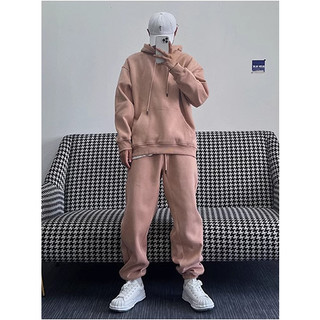 Set Bộ Đồ Nỉ Hoodie Trơn Phối Mũ Sành Điệu, Phong Cách Unisex Trẻ Trung, Chất Liệu Nỉ 2 Lớp Dày Dặn Ấm Áp Bền Đẹp