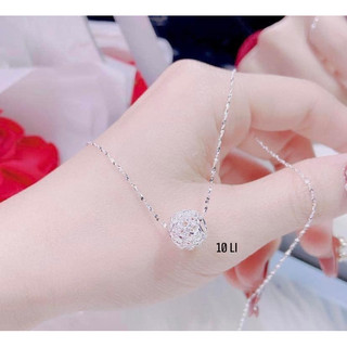 [ KÈM HỘP XINH ] Dây chuyền bạc nữ LoPa SK147 dây xoắn rối mặt cầu lỗ đính đá lấp lánh | Dây chuyền bạc ta cao cấp sang