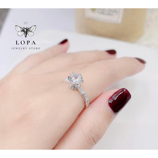 Nhẫn nữ bạc ta LoPa dáng khấc tầng, đốt trúc,  vừa xinh,sang chảnh
