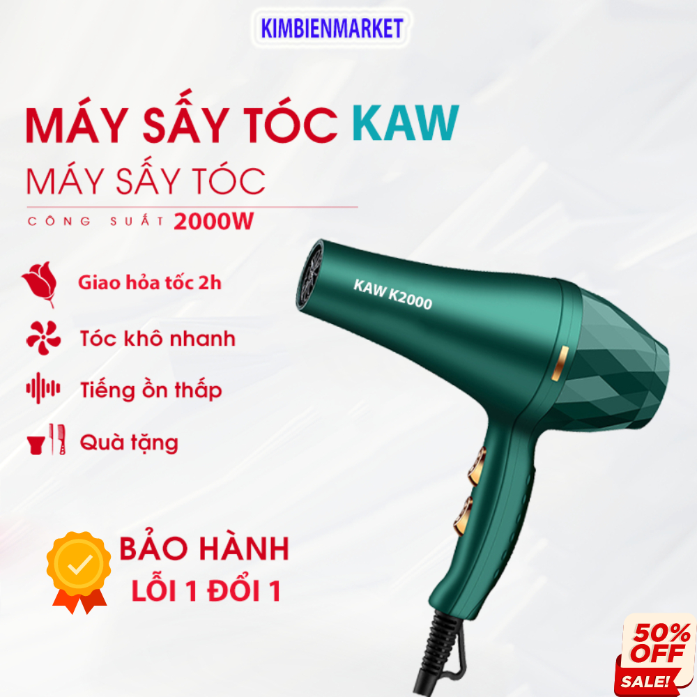Máy sấy tóc tạo kiểu KAW K2000 tặng 5 phụ kiện