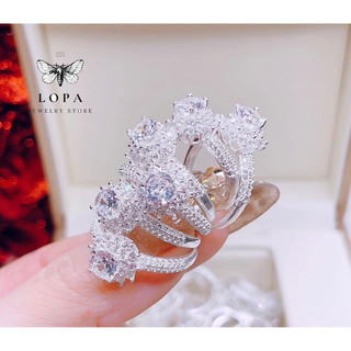 Nhẫn sen bạc ta thanh lịch sang chảnh bạc đẹp LOPA