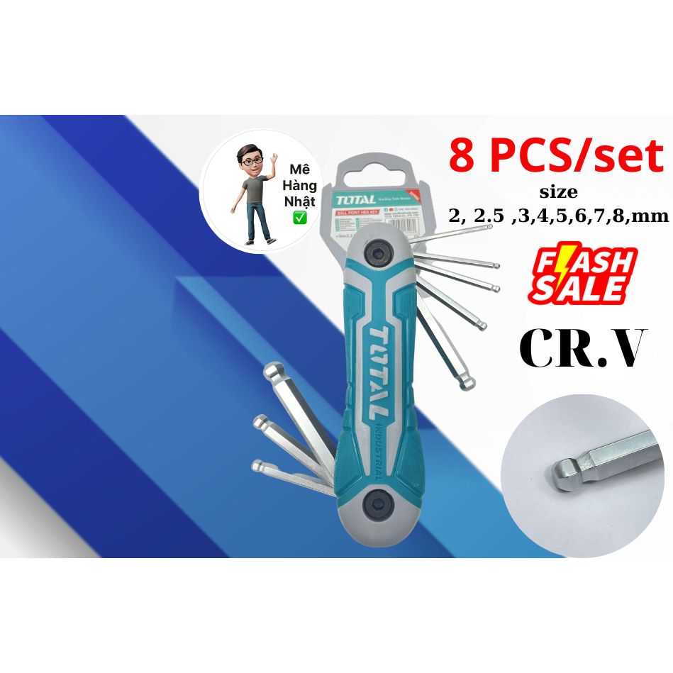 BỘ LỤC GIÁC XẾP ĐẦU BI 8 CHI TIẾT TOTAL THT1061836