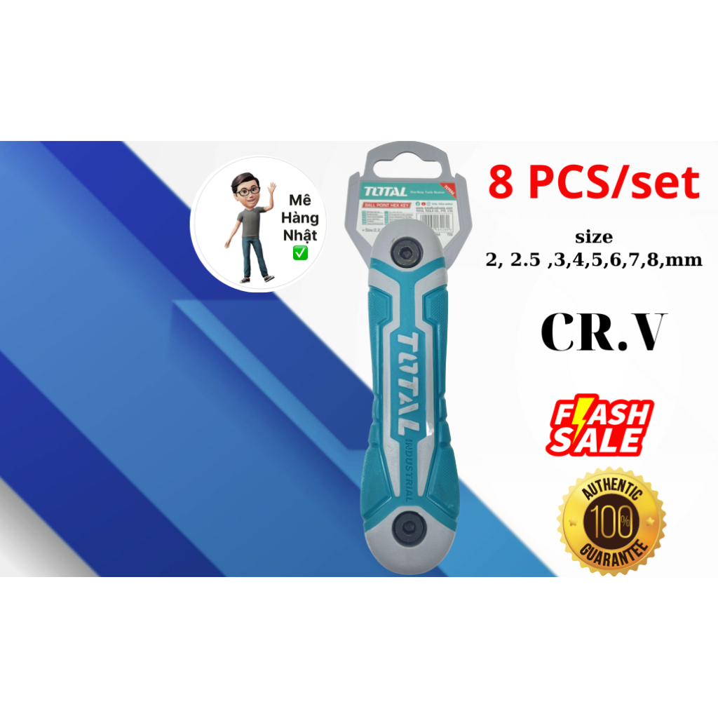 BỘ LỤC GIÁC XẾP ĐẦU BI 8 CHI TIẾT TOTAL THT1061836