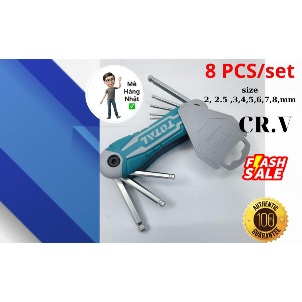 BỘ LỤC GIÁC XẾP ĐẦU BI 8 CHI TIẾT TOTAL THT1061836