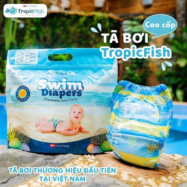 Tã Bỉm Quần Bơi Tropic Fish Cho Bé Có 3 Size S M L (10 Miếng)