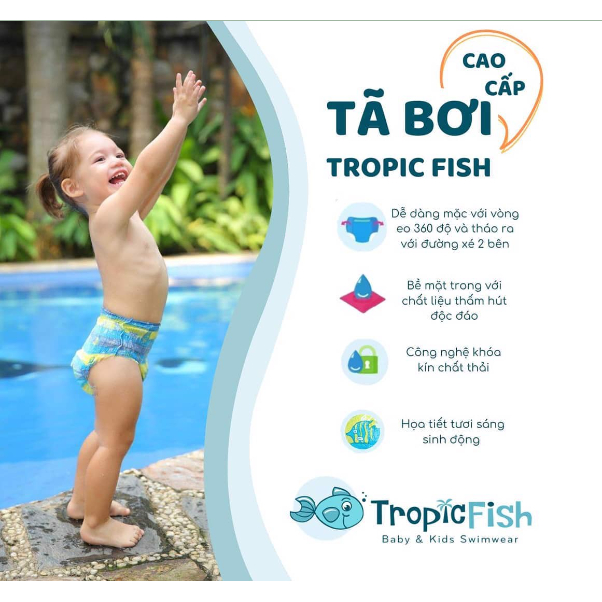 Tã Bỉm Quần Bơi Tropic Fish Cho Bé Có 3 Size S M L (10 Miếng)
