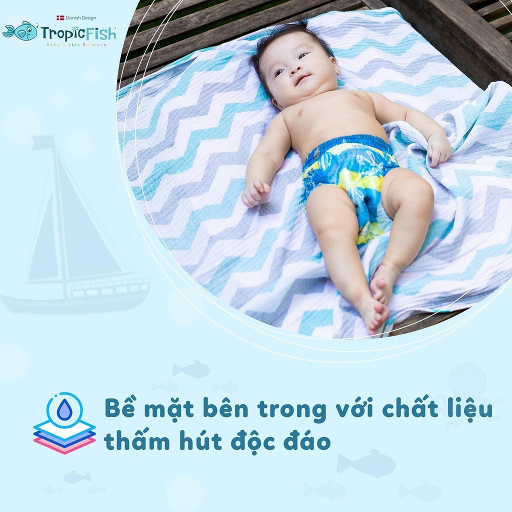 Tã Bỉm Quần Bơi Tropic Fish Cho Bé Có 3 Size S M L (10 Miếng)