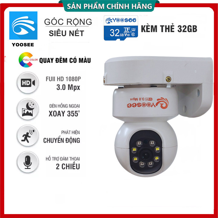 Camera WIFI Yoosee 2 mắt 5 0MP 1 mắt 3 0MP trong nhà Quay đêm có màu Siêu nét Góc Rộng Đàm