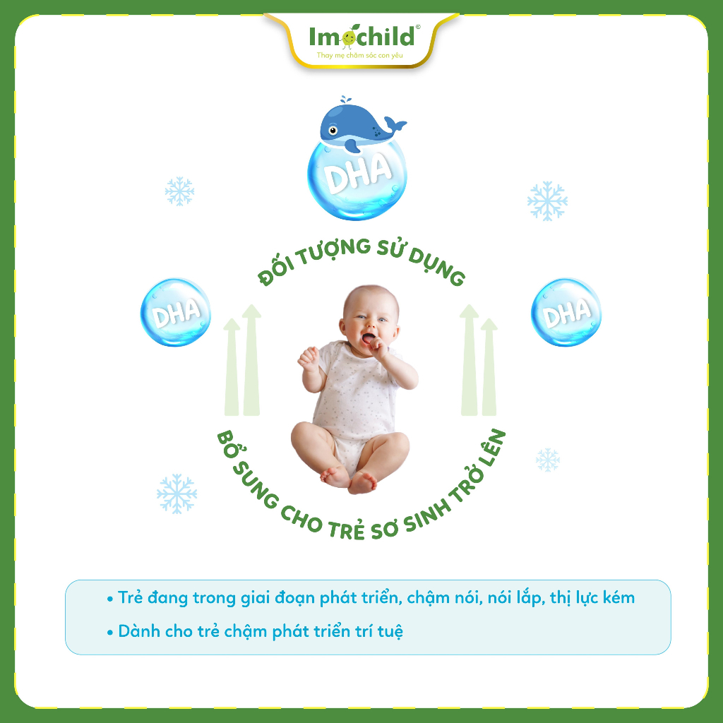 DHA Cá Tuyết Châu Âu IMOCHILD Bé Phát Triển Não Bộ, Tăng Cường IQ Nhận Thức Trí Nhớ, Bảo Vệ Thị Lực