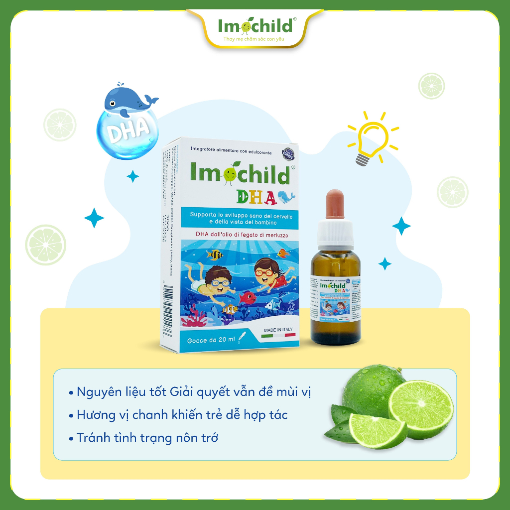 DHA Cá Tuyết Châu Âu IMOCHILD Bé Phát Triển Não Bộ, Tăng Cường IQ Nhận Thức Trí Nhớ, Bảo Vệ Thị Lực