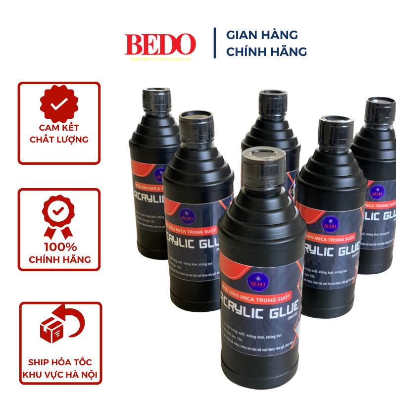 Keo Dán Mica Trong BEDO 500ml Keo Dán Mica Đa Năng Siêu Dính Không Khói Dán Chữ Nổi Hộp Đèn