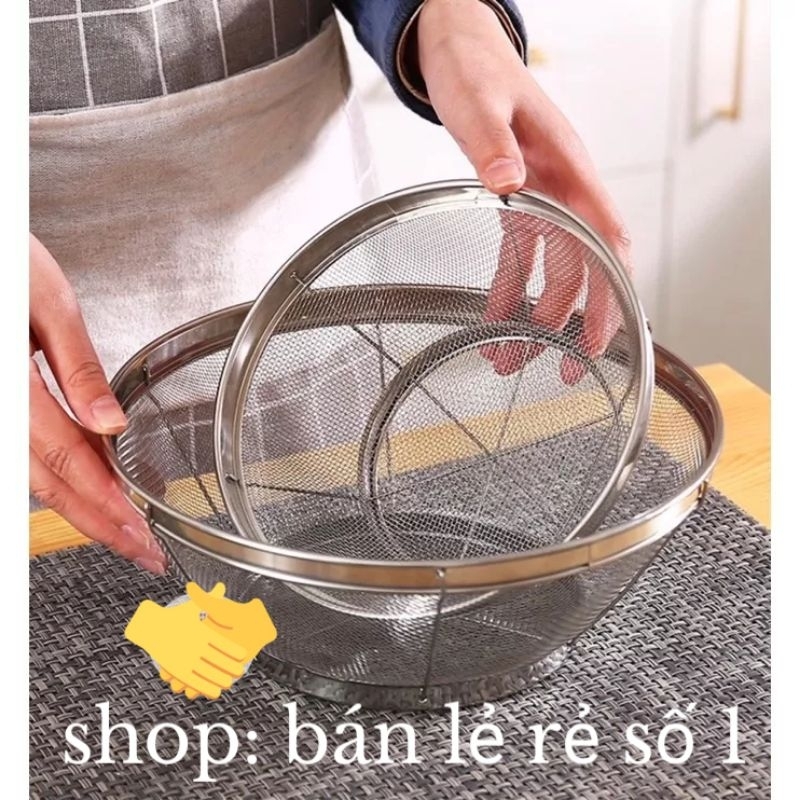 Rổ, rá inox lỗ nhỏ dùng để vo gạo để rau củ quả | Shopee Việt Nam