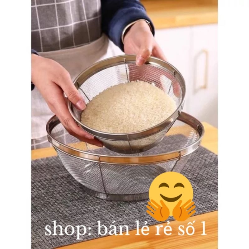Rổ, rá inox lỗ nhỏ dùng để vo gạo để rau củ quả | Shopee Việt Nam