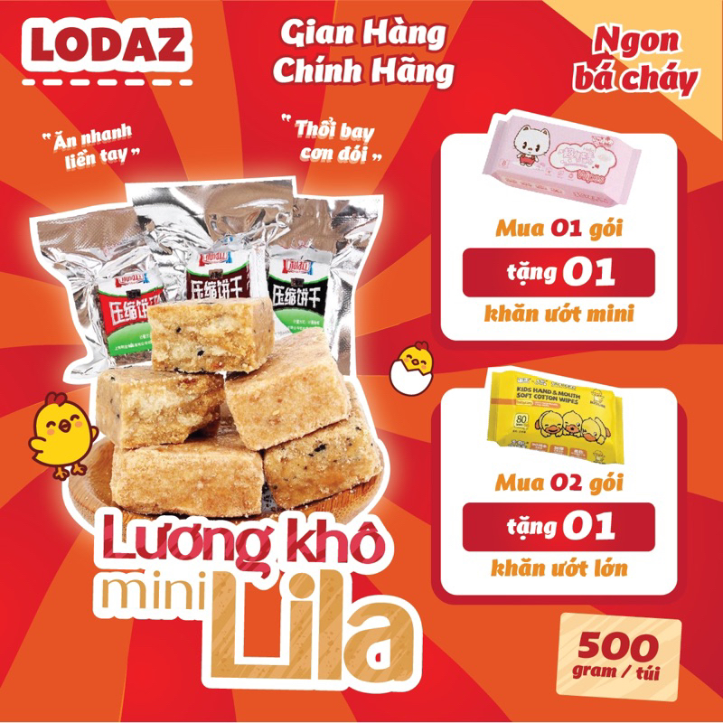 Lương khô mini LiLa bánh lương khô mini Lodaz tiện lợi, dinh dưỡng có ...