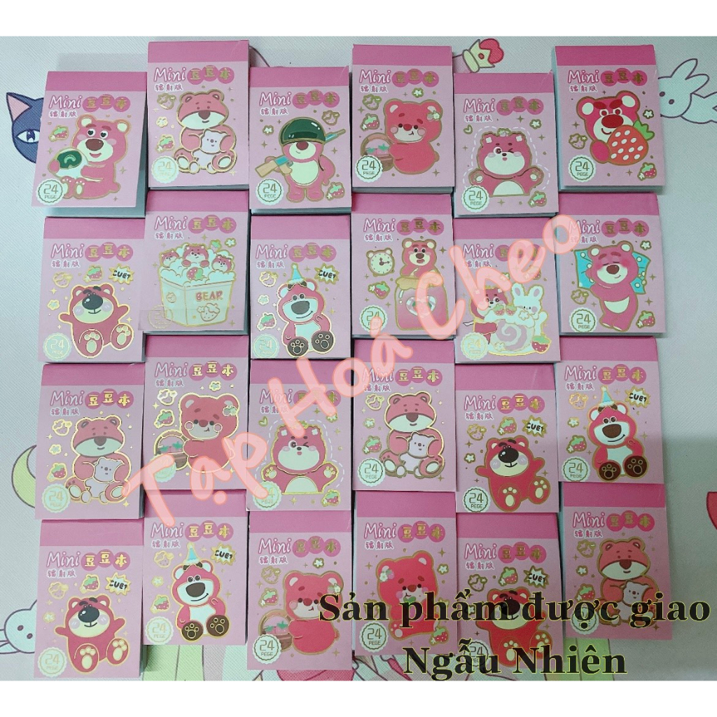 Sổ Hình Dán Sticker Hoạt hình Gấu Dâu Mini siêu dể thương trang trí ...