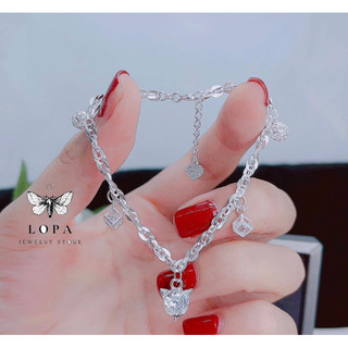 Lắc tay nữ bạc ta LoPa dáng hồ ly bản dầy nhẹ nhàng sang chảnh