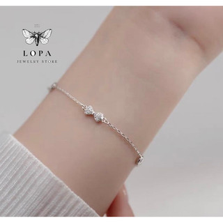 Lắc tay nơ bạc ta LoPa dáng thanh mảnh điệu đà nhẹ nhàng, Bạc LoPa