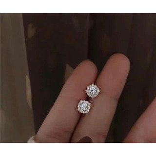 Khuyên tai bạc ta LoPa dáng vuông đá nhỏ xinh( 6li)