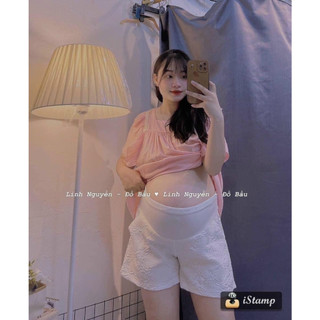 Quần sooc hoa 3D dập nổi, chất xốp mát có chun chỉnh bụng