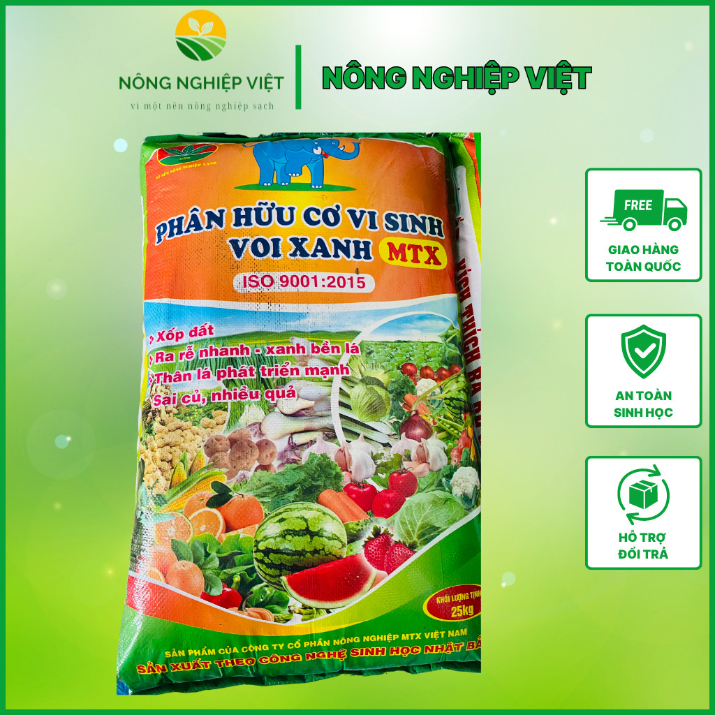 Phân Hữu Cơ Vi Sinh Voi Xanh 1kg Giúp Xốp Đất , Kich Thich gr Ra Rễ Bón ...