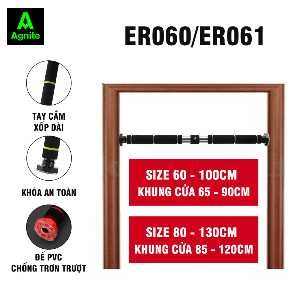 [Voucher giảm 15%] Xà đơn gắn cửa AGNITE treo tường cao cấp đa năng tập gym thể hình nhiều size