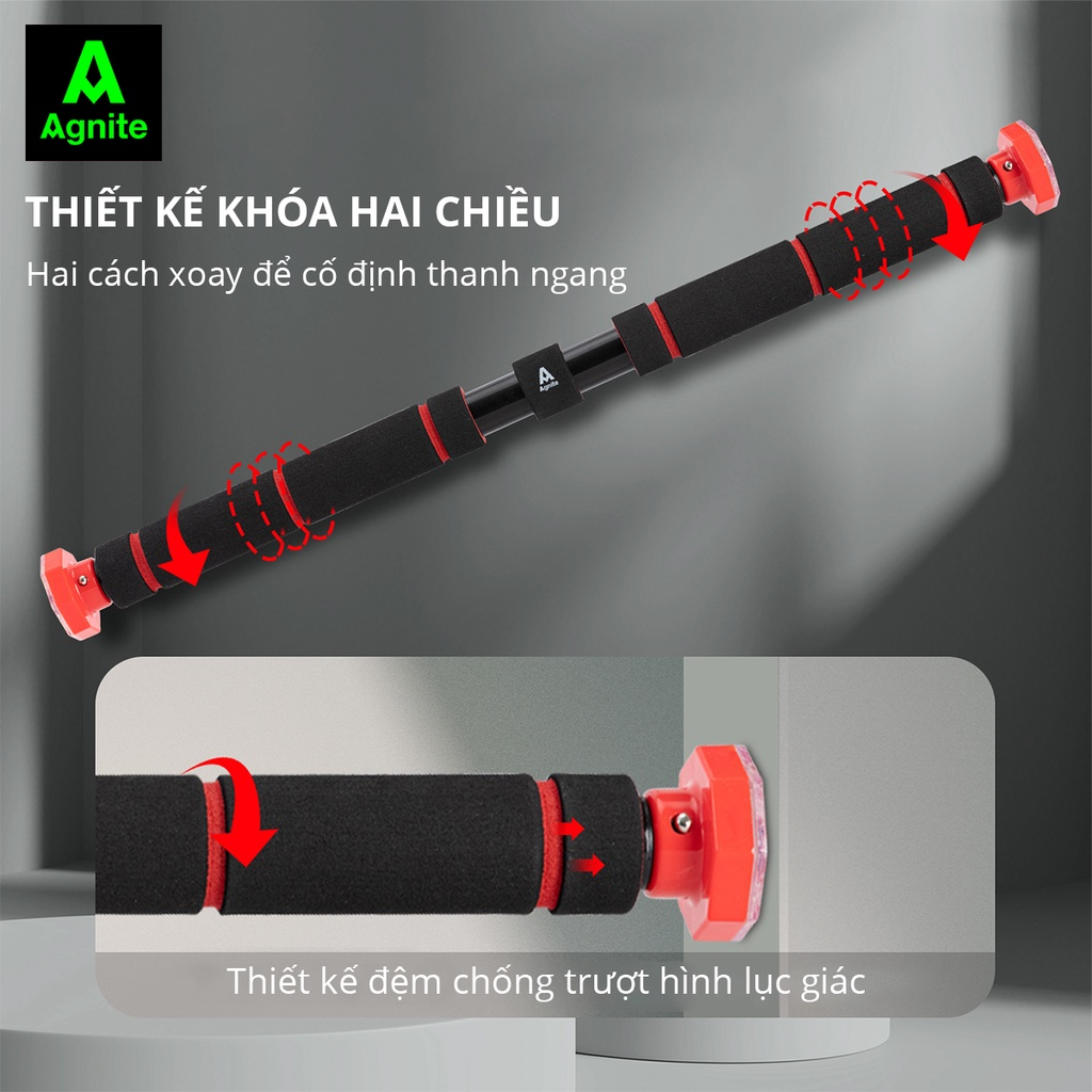 [Voucher giảm 15%] Xà đơn gắn cửa AGNITE treo tường cao cấp đa năng tập gym thể hình nhiều size