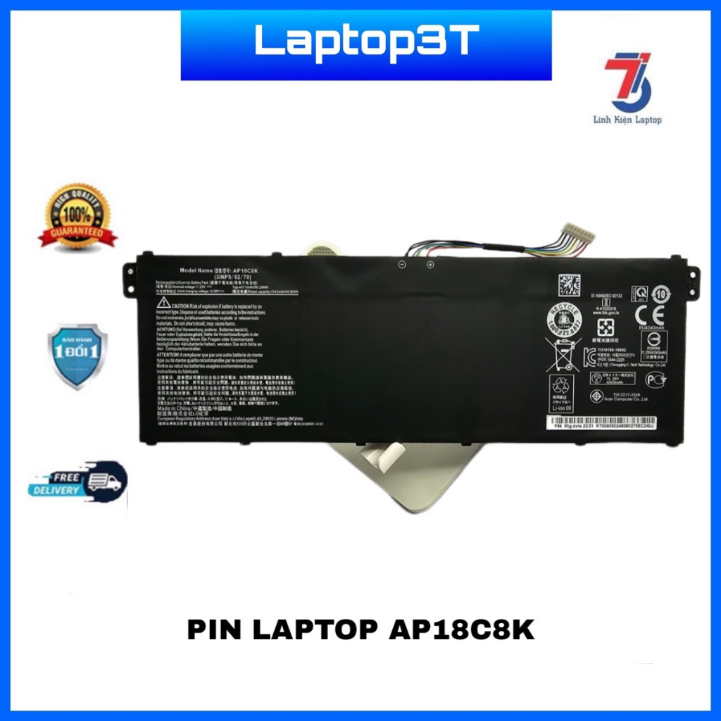 ASUNCELL 11,25 V/50,29 Wh AP18C8K laptopbatterij voor ACER Aspire 5 A514-52 A514-52-58U3, Chromebook 314 C933, Swift 3 SF314-42-R4XJ SF314-42-R27B SF314-57 SF314-57 SF3114 4-57 gram. SF314-58