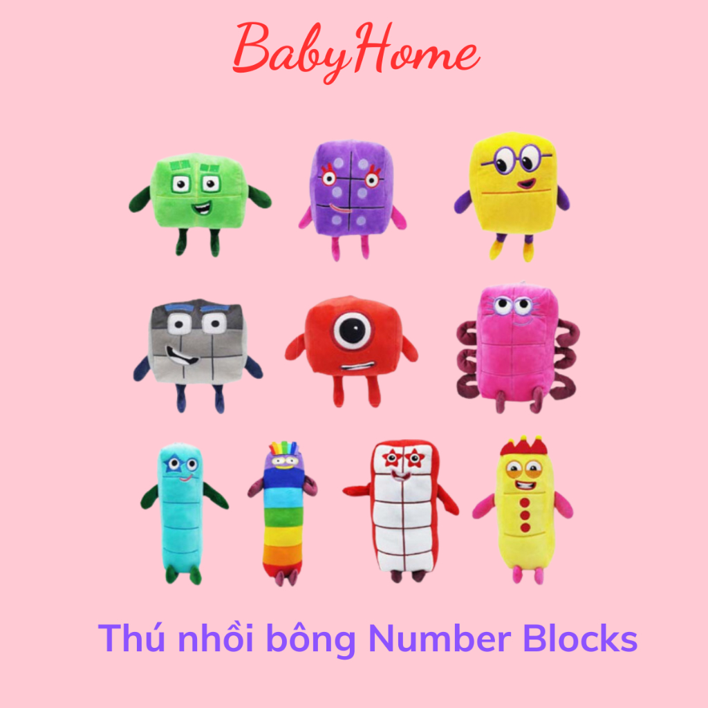 Đồ chơi nhồi bông NUMBER BLOCK khối số giáo dục Numberblocks 1-10 cho ...
