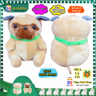 GẤU BÔNG CON CHÓ PUG SIZE NHỎ 20CM RẤT DỄ THƯƠNG CHO BÉ CẦM CHƠI - thú nhồi bông đồ chơi doll toy búp bê