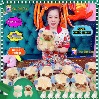 THÚ NHỒI BÔNG CON CHÓ PUG SIZE NHỎ 20CM BÉ RẤT THÍCH CẦM CHƠI RẤT CƯNG - đồ chơi gấu bông doll toy búp bê