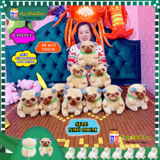 THÚ NHỒI BÔNG CON CHÓ PUG SIZE NHỎ 20CM BÉ RẤT THÍCH CẦM CHƠI RẤT CƯNG - đồ chơi gấu bông doll toy búp bê