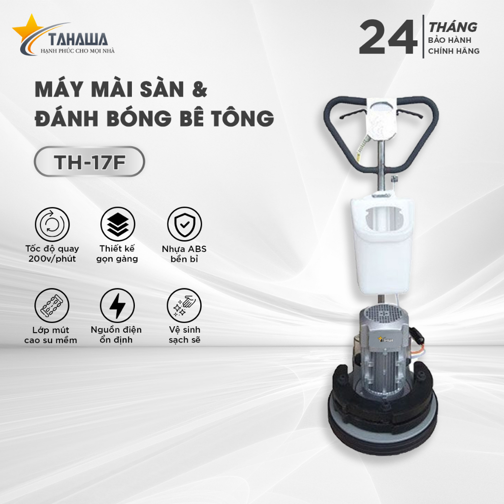 MÁY MÀI SÀN VÀ ĐÁNH BÓNG SÀN BÊ TÔNG TAHAWA TH-17F - Kết cấu chắc chắn, động cơ mạnh mẽ, thích hợp với diện tích lớn
