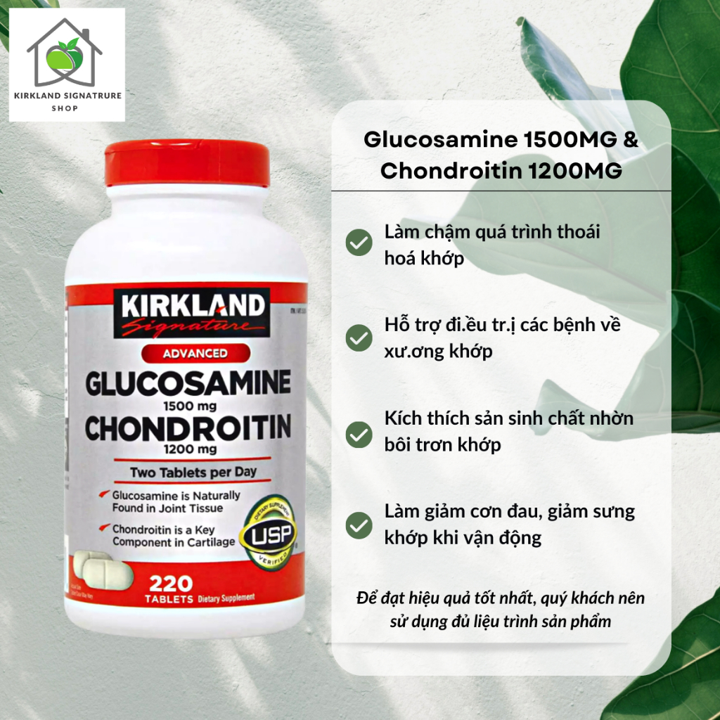Viên Uống Bổ Xương Khớp Kirkland Glucosamine 1500mg & Chondroitin