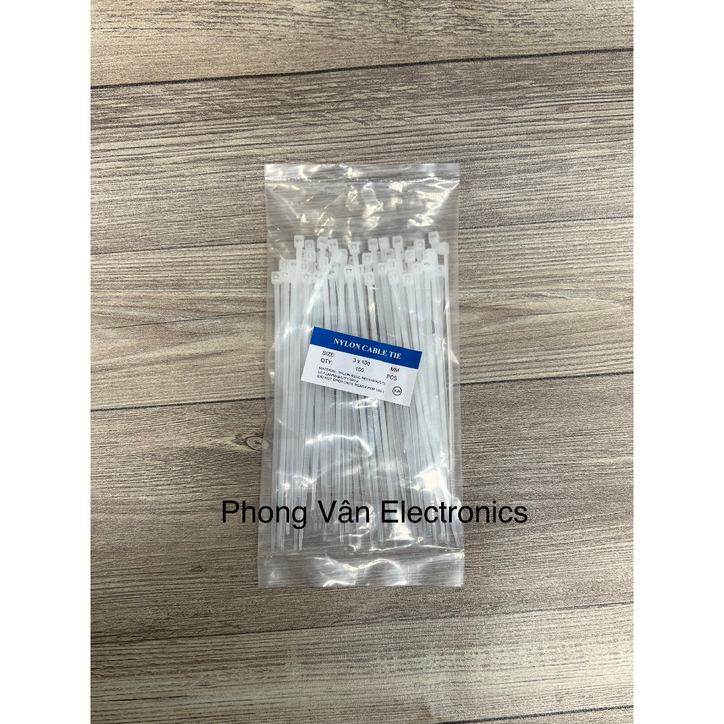 Dây rút nhựa trắng trong loại dày (bịch 70 sợi) KT: 4x150, 4x200, 5x250, 5x300