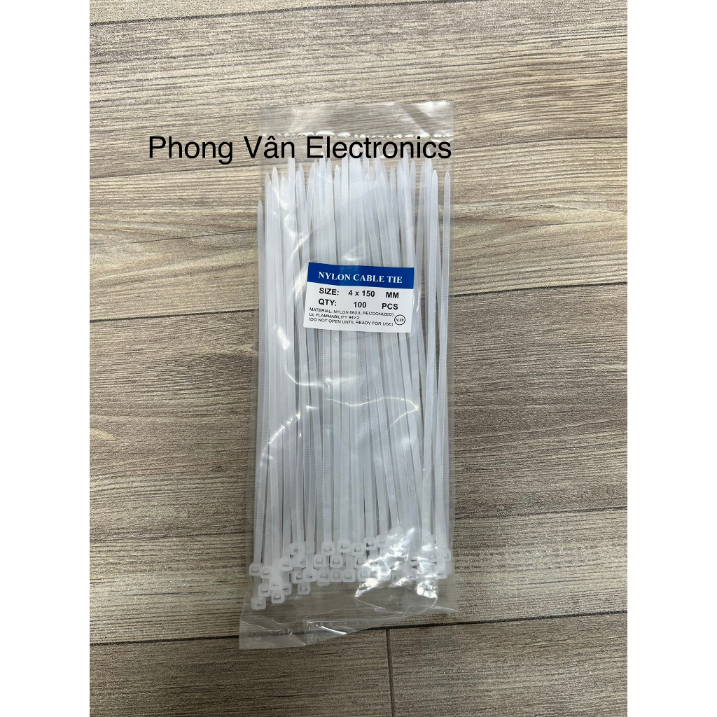 Dây rút nhựa trắng trong loại dày (bịch 70 sợi) KT: 4x150, 4x200, 5x250, 5x300