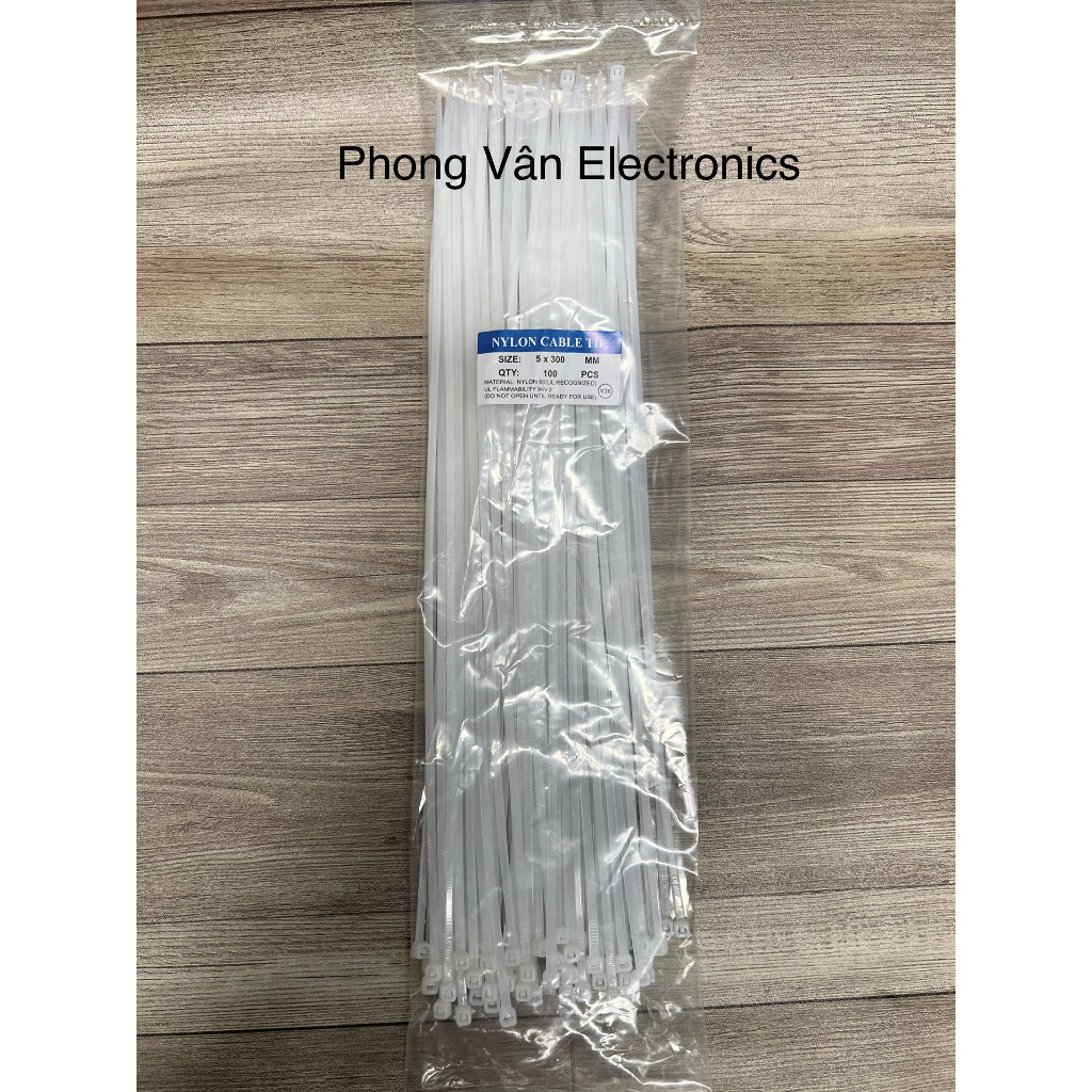 Dây rút nhựa trắng trong loại dày (bịch 70 sợi) KT: 4x150, 4x200, 5x250, 5x300