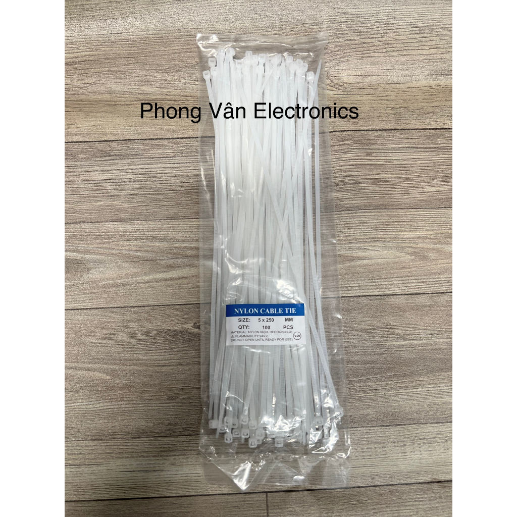 Dây rút nhựa trắng trong loại dày (bịch 70 sợi) KT: 4x150, 4x200, 5x250, 5x300