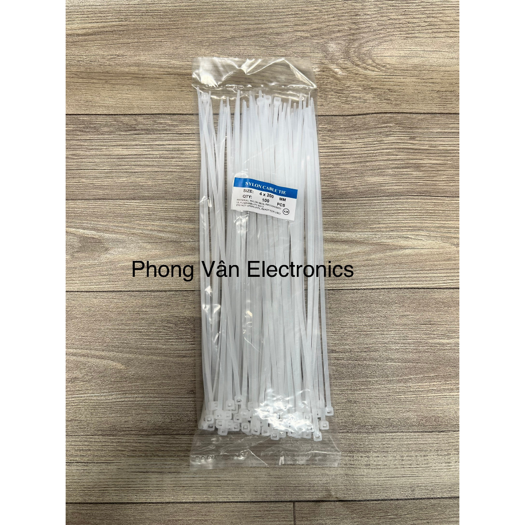 Dây rút nhựa trắng trong loại dày (bịch 70 sợi) KT: 4x150, 4x200, 5x250, 5x300